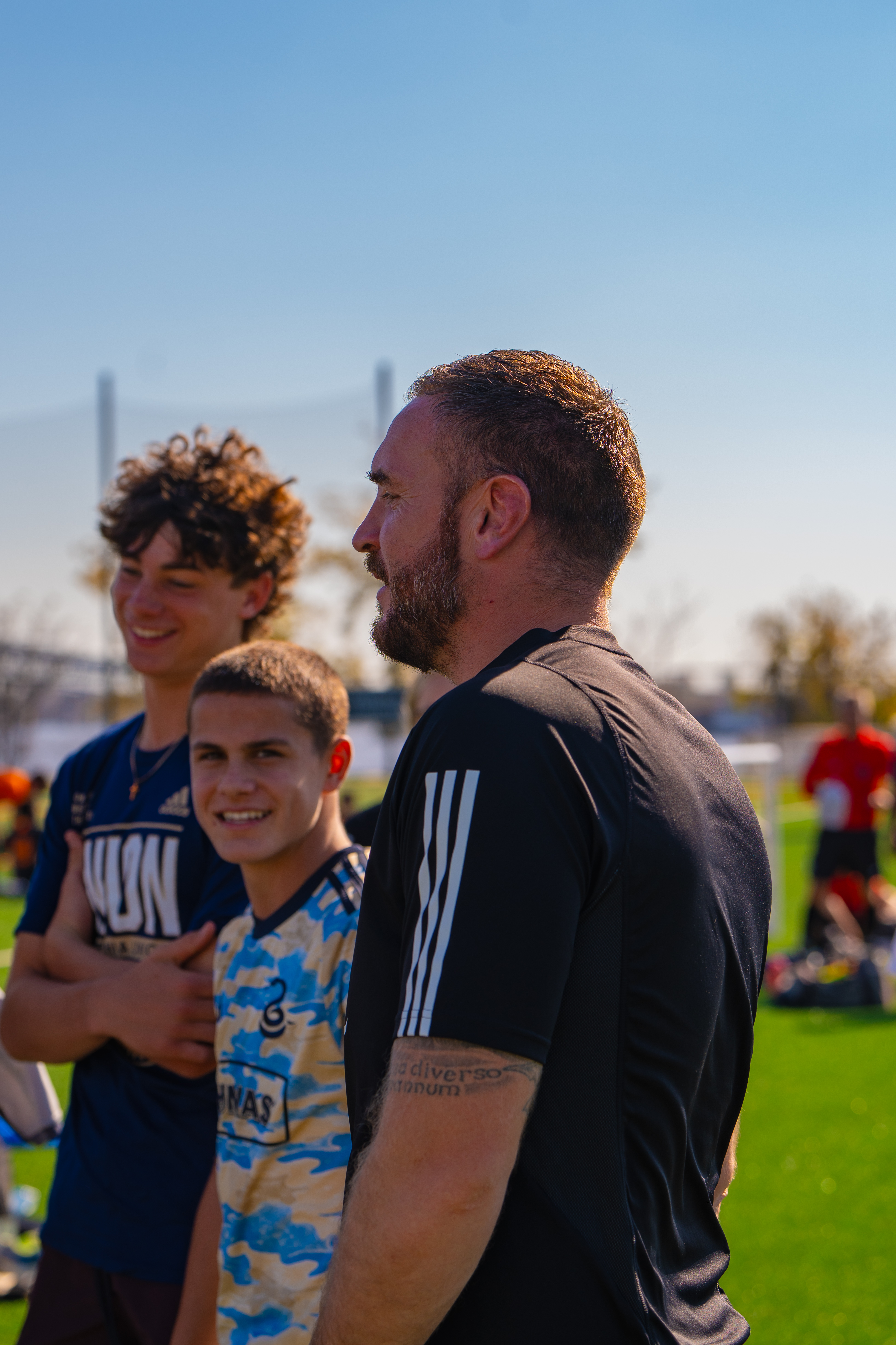 Pete McDonnell with Philadelphia Union Academy players